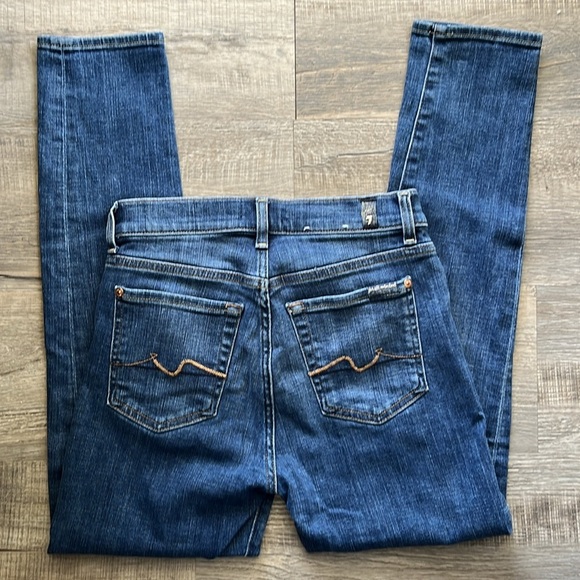 7 for All Mankind Josefina Jeans Blue Jeans Stretch Skinny Women’s Size 24 - Picture 16 of 16